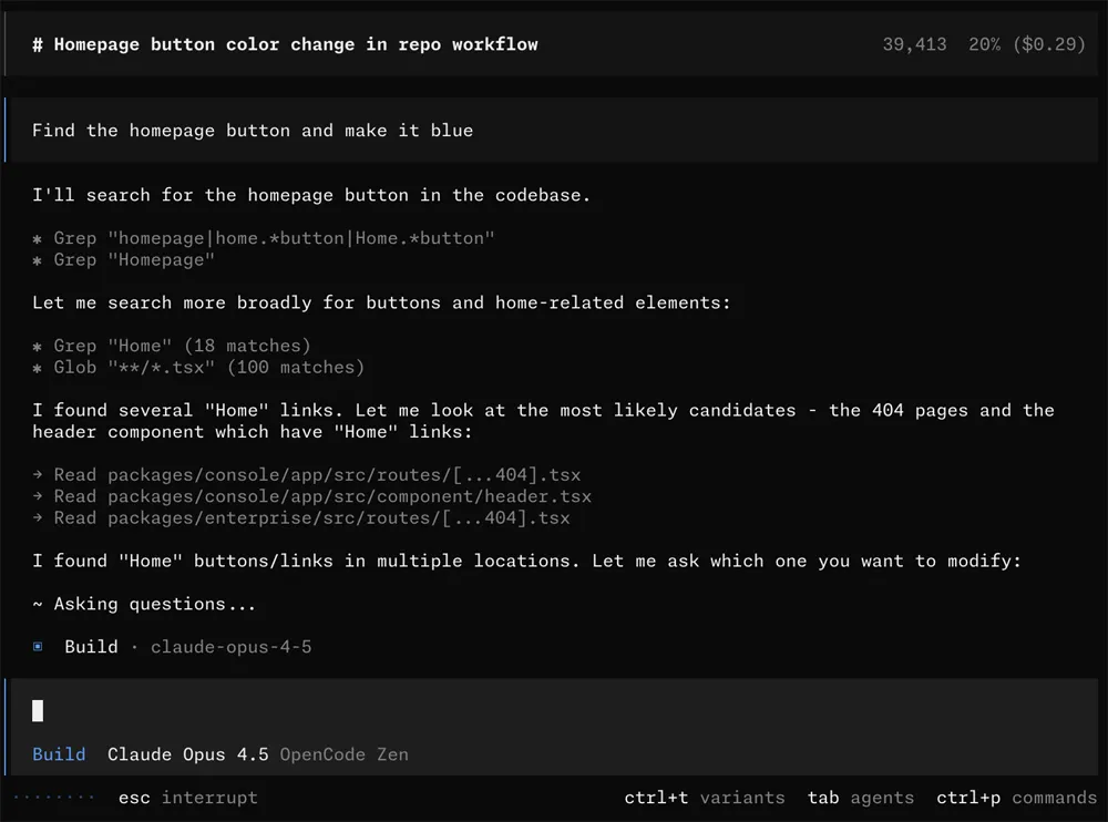 L'interface du programme Opencode unifie l'IA.