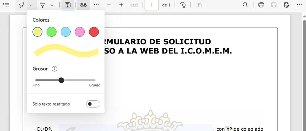 modifier le bord du pdf
