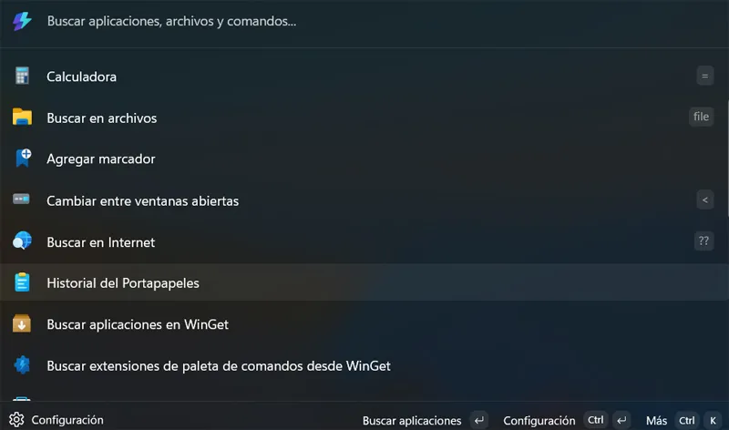 Fonctions de la barre de menu PowerToys