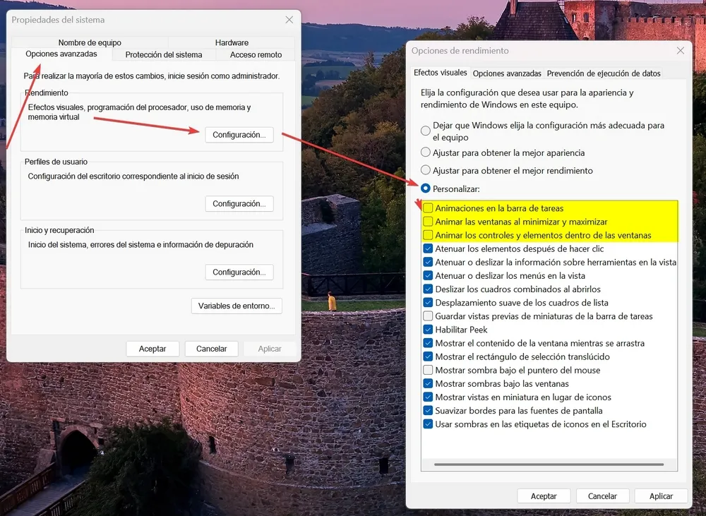 Désactiver les animations Windows 11